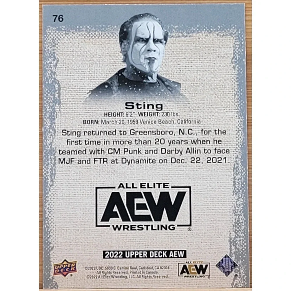 2022 UPPER‎ DECK AEW STING  DYNAMITE #D/299